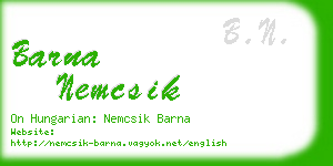 barna nemcsik business card
